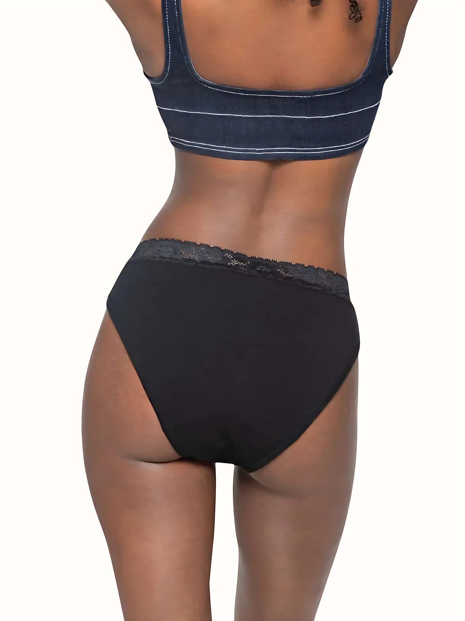 Culotte menstruelle en dentelle – 100% Bambou, Flux moyen à abondant