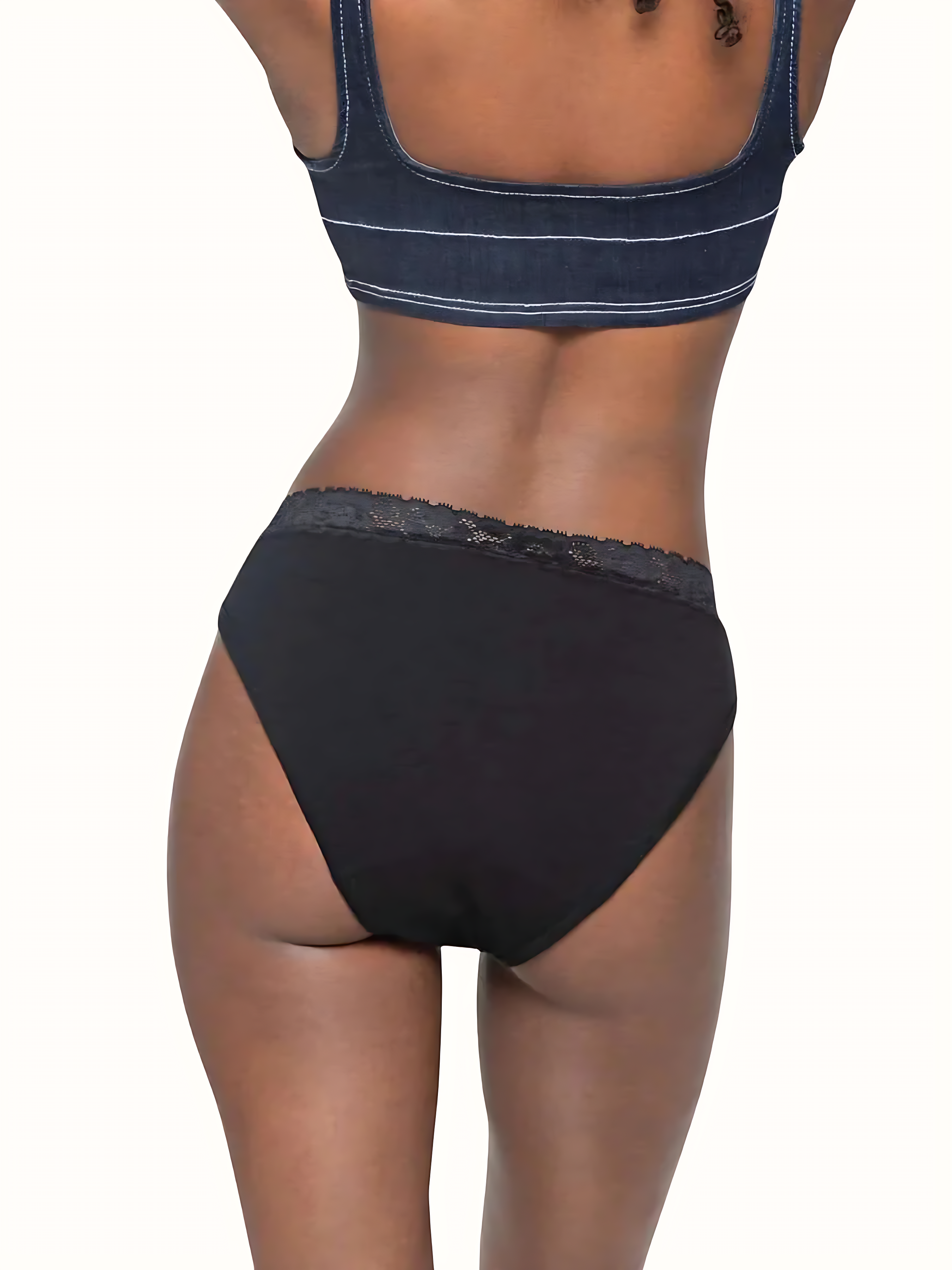 Culotte menstruelle en dentelle – 100% Bambou, Flux moyen à abondant