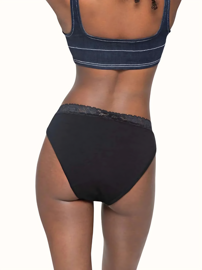Culotte menstruelle en dentelle – 100% Bambou, Flux moyen à abondant